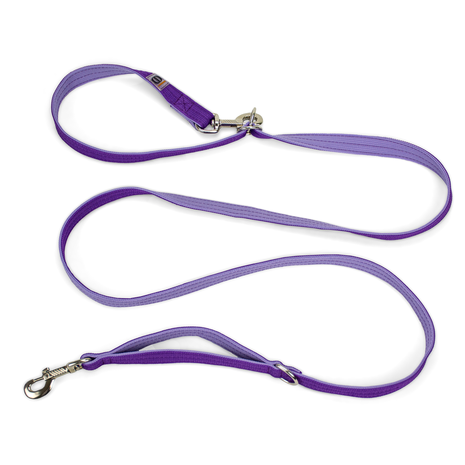 Поводок-перестежка с ручкой контролем и подвижным кольцом, CORADOG To and fro, 2,5м,  цвет фиолетовый, лавандовый